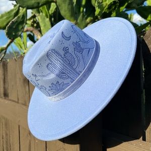 NWOT- Hand burned custom western hat